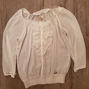 Shear Ruffled Hollister Shirt Small